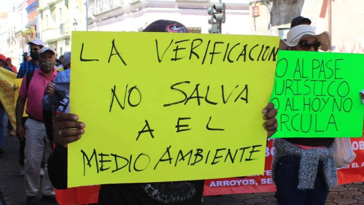 manifestación contra verificación vehicular puebla